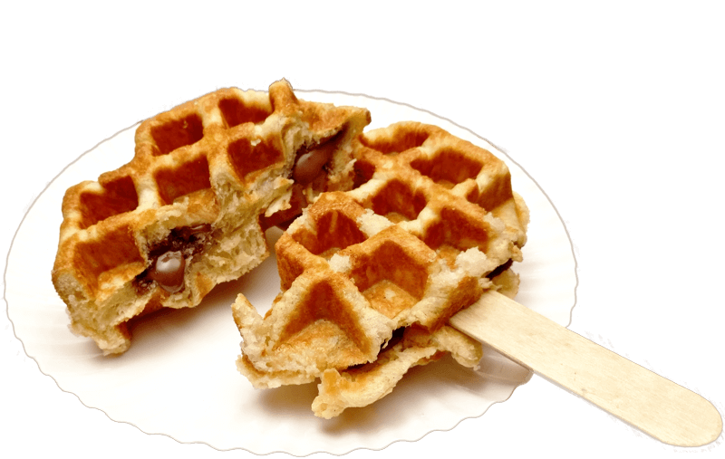 Original lütticher Waffel als gefüllte Waffeln, mit belgischer Schokolade gefüllt, flüssiger Schokoladenkern