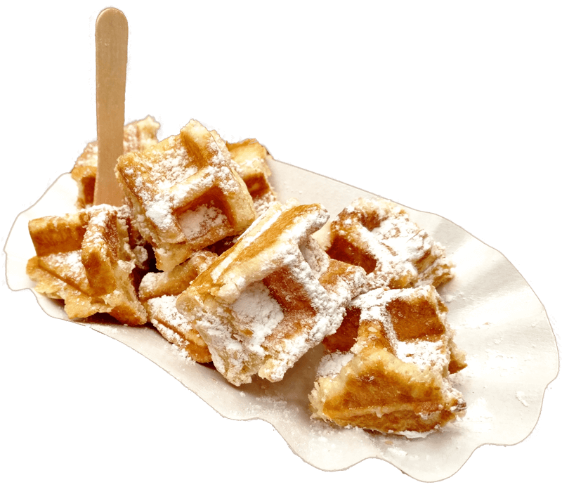 Original lütticher Waffel als Waffel Konfekt mit Puderzucker