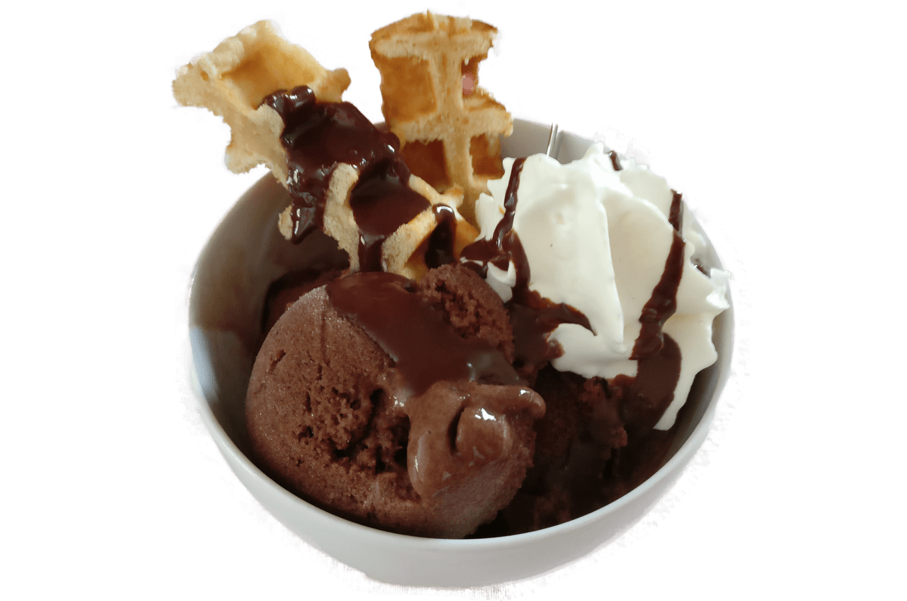Eis im Becher mit Waffelsticks Waffelkram Eiswagen